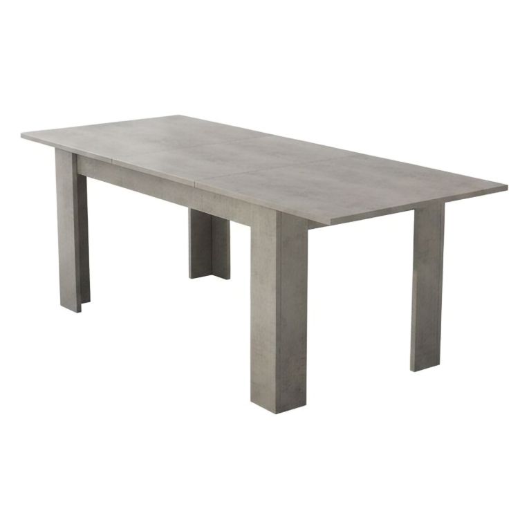 Tavolo Allungabile Grigio Cemento Allungabile Meccanismo Estensione Allunga Centrale 220x90x75h cm, Lunghezza Massima 220 cm - Campora