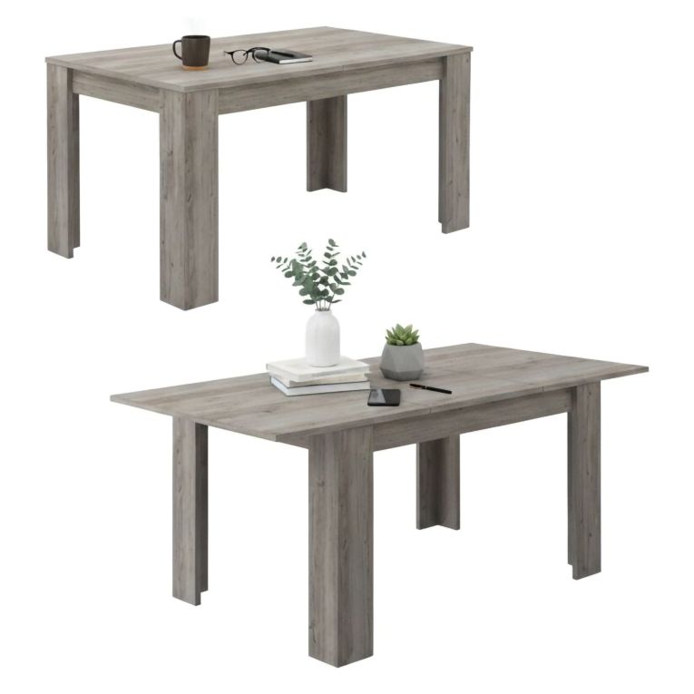 Tavolo Allungabile Grigio Rovere Grigio Allungabile Meccanismo Estensione Allunga Centrale 200x90x75h cm, Lunghezza Massima 200 cm - Marene