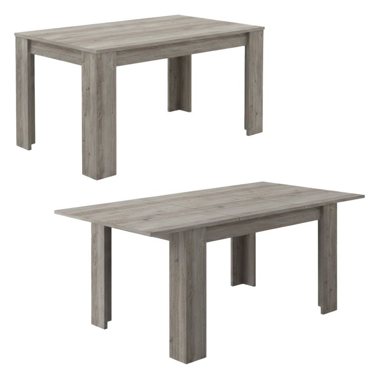 Tavolo Allungabile Grigio Rovere Grigio Allungabile Meccanismo Estensione Allunga Centrale 200x90x75h cm, Lunghezza Massima 200 cm - Marene