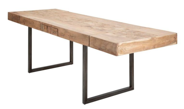Tavolo allungabile Hadid, 160x90 h77 cm, Marrone e Nero