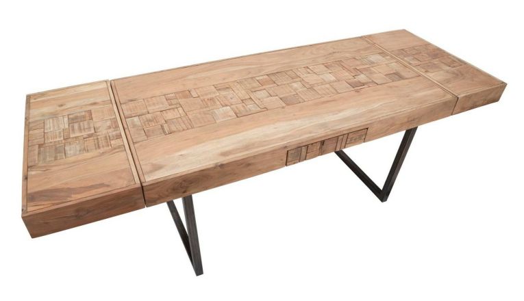 Tavolo allungabile Hadid, 160x90 h77 cm, Marrone e Nero