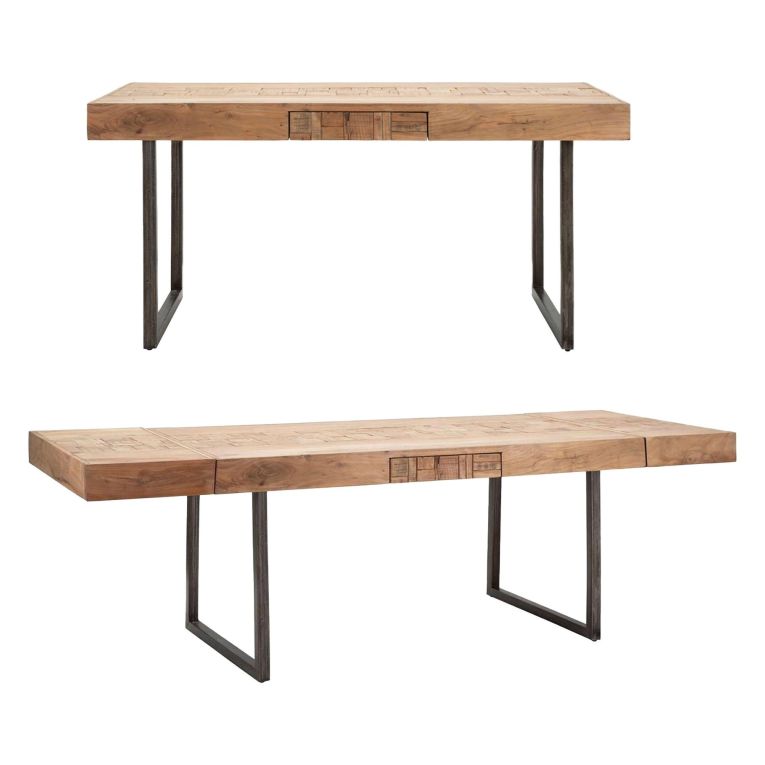 Tavolo allungabile Hadid, 160x90 h77 cm, Marrone e Nero