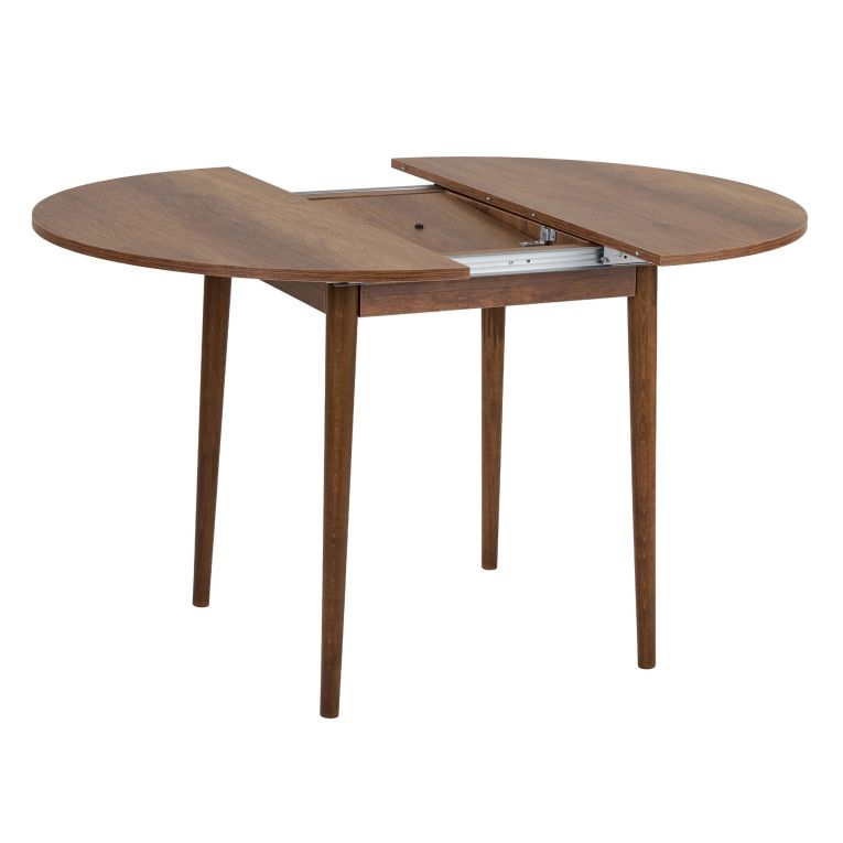 Tavolo Allungabile Marrone Noce 6 Posti Allungabile 100x100x75h cm, Meccanismo Estensione Allunga Centrale - Bee