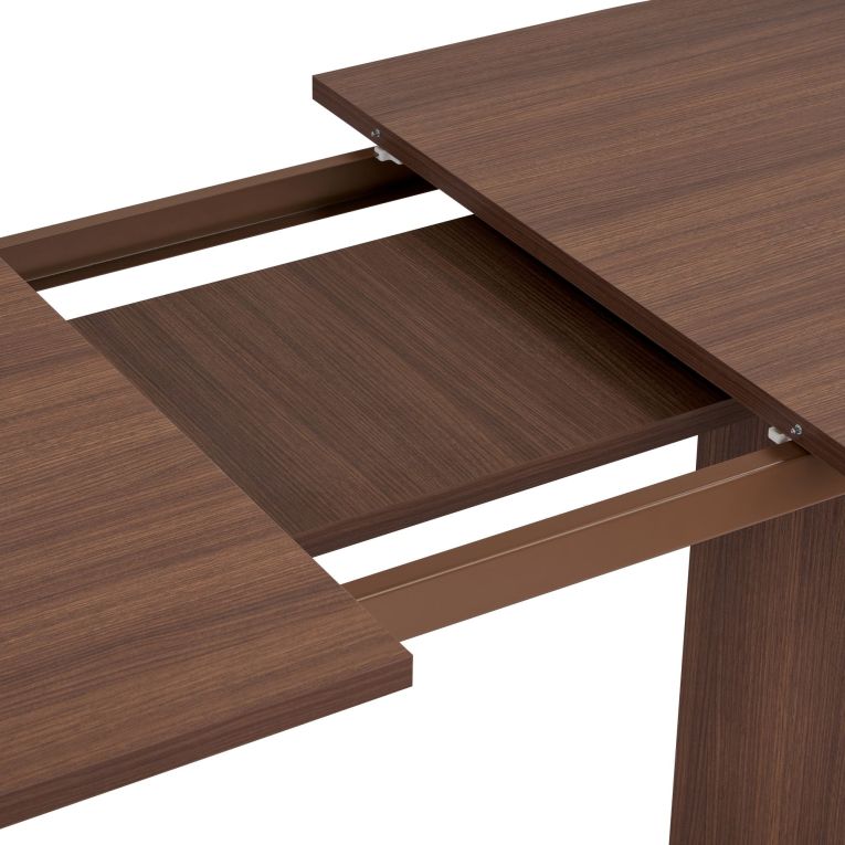 Tavolo Allungabile Marrone Noce 6 Posti Allungabile 160x90x75h cm, Meccanismo Estensione Allunga Centrale - Noba