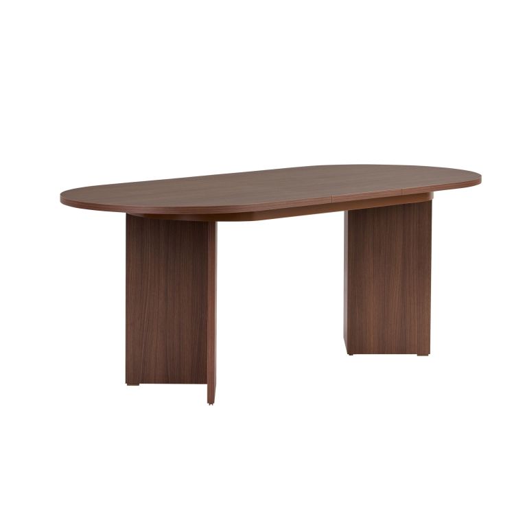 Tavolo Allungabile Marrone Noce 6 Posti Allungabile 160x90x75h cm, Meccanismo Estensione Allunga Centrale - Noba