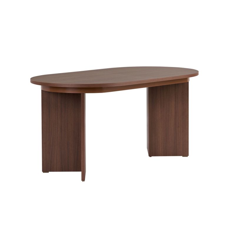Tavolo Allungabile Marrone Noce 6 Posti Allungabile 160x90x75h cm, Meccanismo Estensione Allunga Centrale - Noba