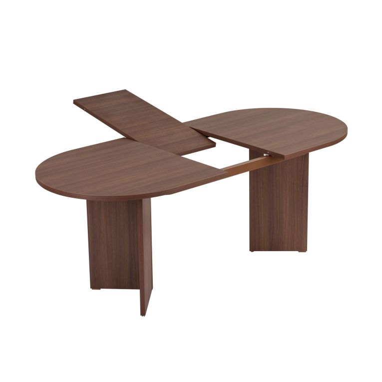 Tavolo Allungabile Marrone Noce 6 Posti Allungabile 160x90x75h cm, Meccanismo Estensione Allunga Centrale - Noba
