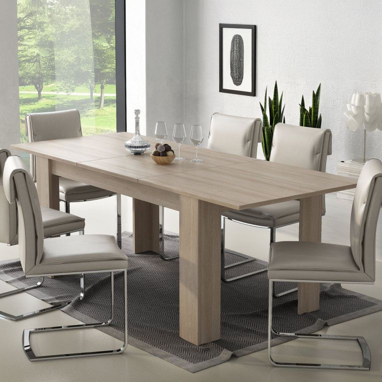 Tavolo Allungabile Marrone Olmo Allungabile Meccanismo Estensione Allunga Centrale 220x90x75h cm, Lunghezza Massima 220 cm - Campora