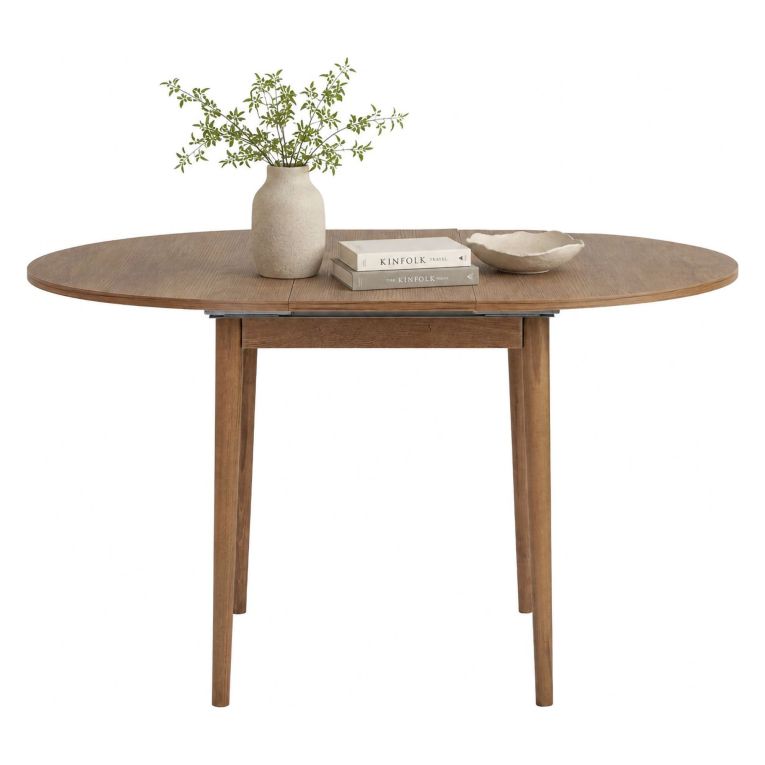Tavolo Allungabile Marrone Quercia 6 Posti Allungabile 100x100x75h cm, Meccanismo Estensione Allunga Centrale - Bee