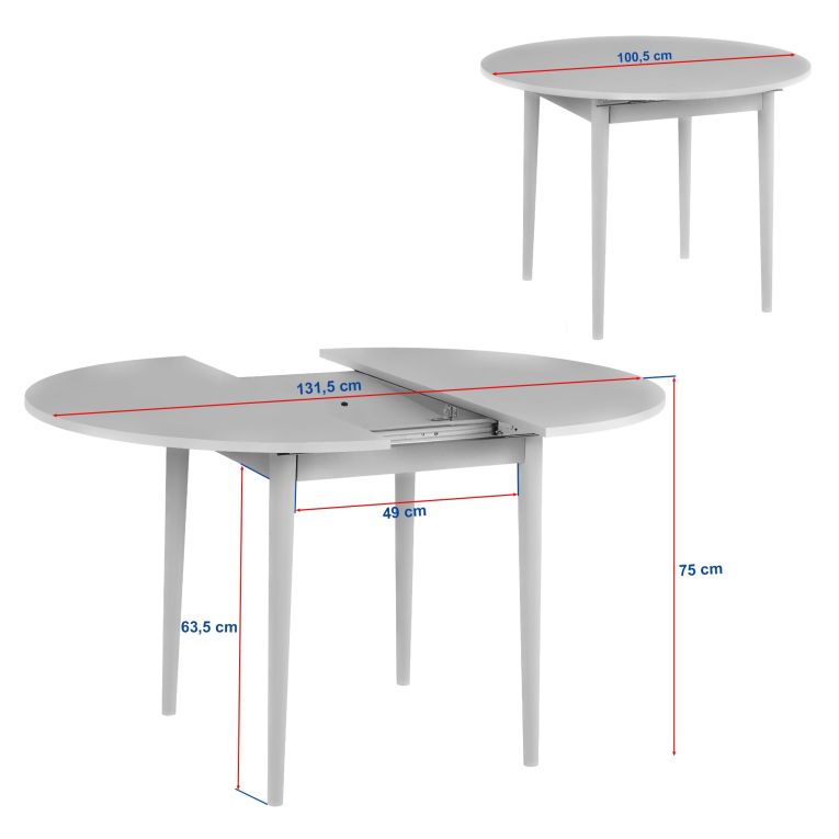 Tavolo Allungabile Marrone Quercia 6 Posti Allungabile 100x100x75h cm, Meccanismo Estensione Allunga Centrale - Bee