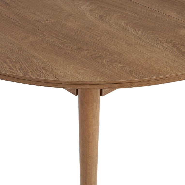 Tavolo Allungabile Marrone Quercia 6 Posti Allungabile 100x100x75h cm, Meccanismo Estensione Allunga Centrale - Bee