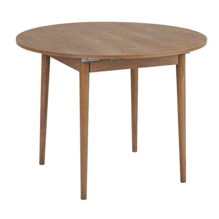 Tavolo Allungabile Marrone Quercia 6 Posti Allungabile 100x100x75h cm, Meccanismo Estensione Allunga Centrale - Bee