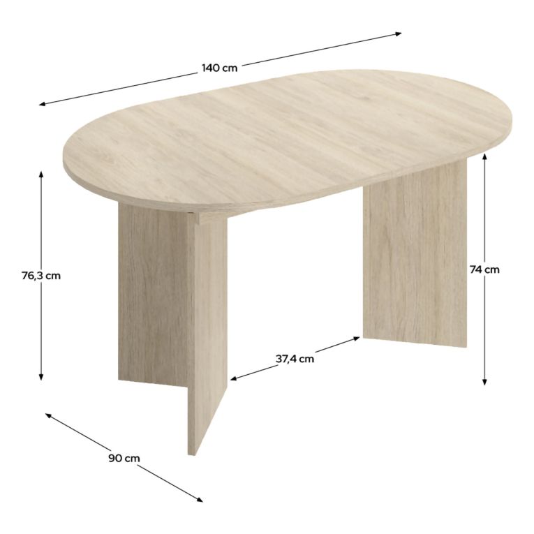Tavolo Allungabile Marrone Rovere 6 Posti Allungabile 90x140x76h cm, - Espanola