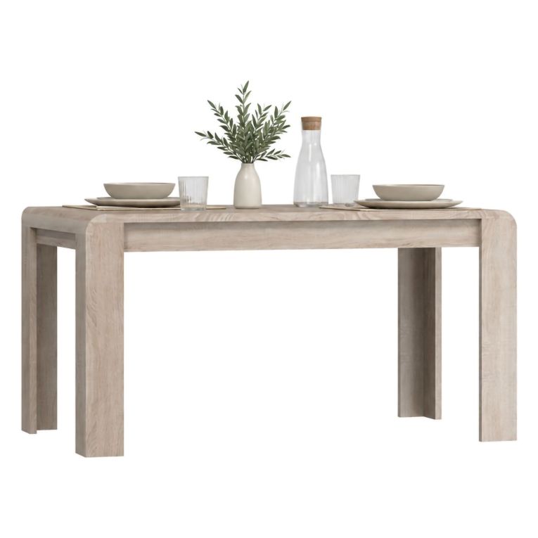 Tavolo Allungabile Marrone Rovere 8 Posti Allungabile 115x80x76h cm, Angoli Arrotondati - Kasano
