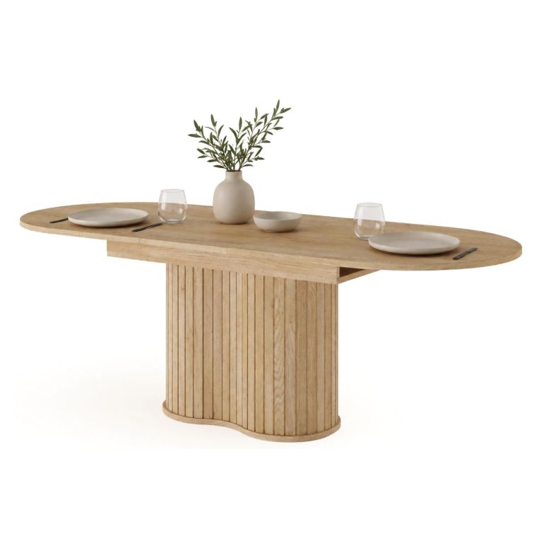 Tavolo Allungabile Marrone Rovere 8 Posti Allungabile 180x90x76h cm, Meccanismo Estensione Allunga Centrale - Kasota