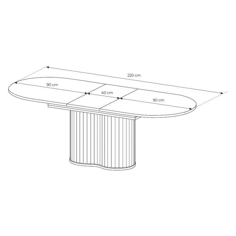 Tavolo Allungabile Marrone Rovere 8 Posti Allungabile 180x90x76h cm, Meccanismo Estensione Allunga Centrale - Kasota