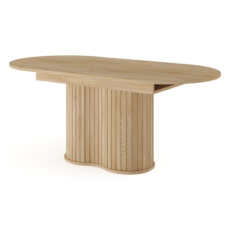 Tavolo Allungabile Marrone Rovere 8 Posti Allungabile 180x90x76h cm, Meccanismo Estensione Allunga Centrale - Kasota
