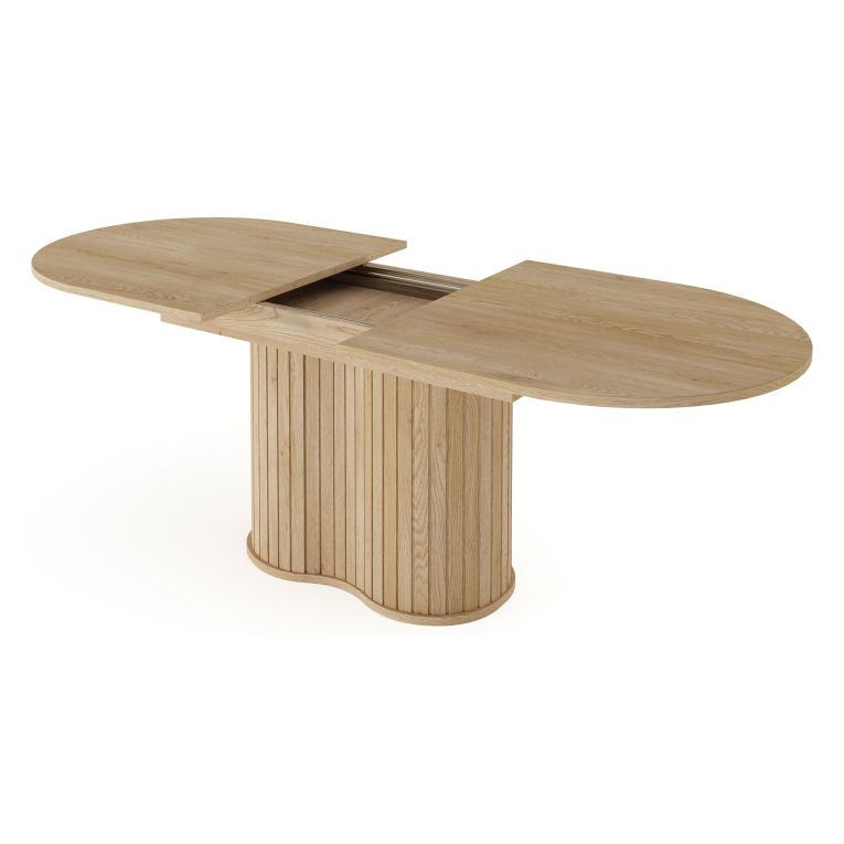 Tavolo Allungabile Marrone Rovere 8 Posti Allungabile 180x90x76h cm, Meccanismo Estensione Allunga Centrale - Kasota