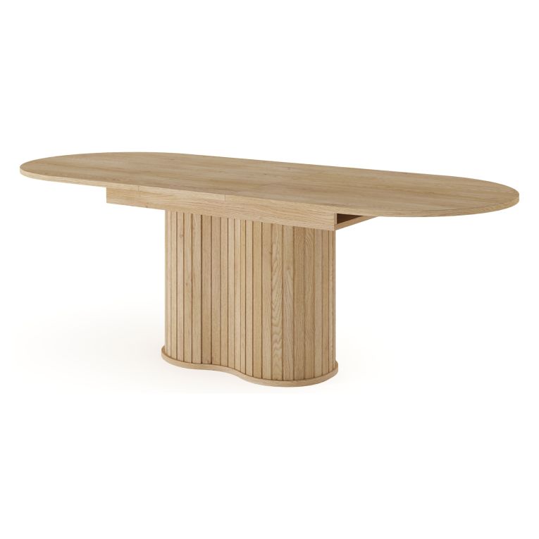 Tavolo Allungabile Marrone Rovere 8 Posti Allungabile 180x90x76h cm, Meccanismo Estensione Allunga Centrale - Kasota