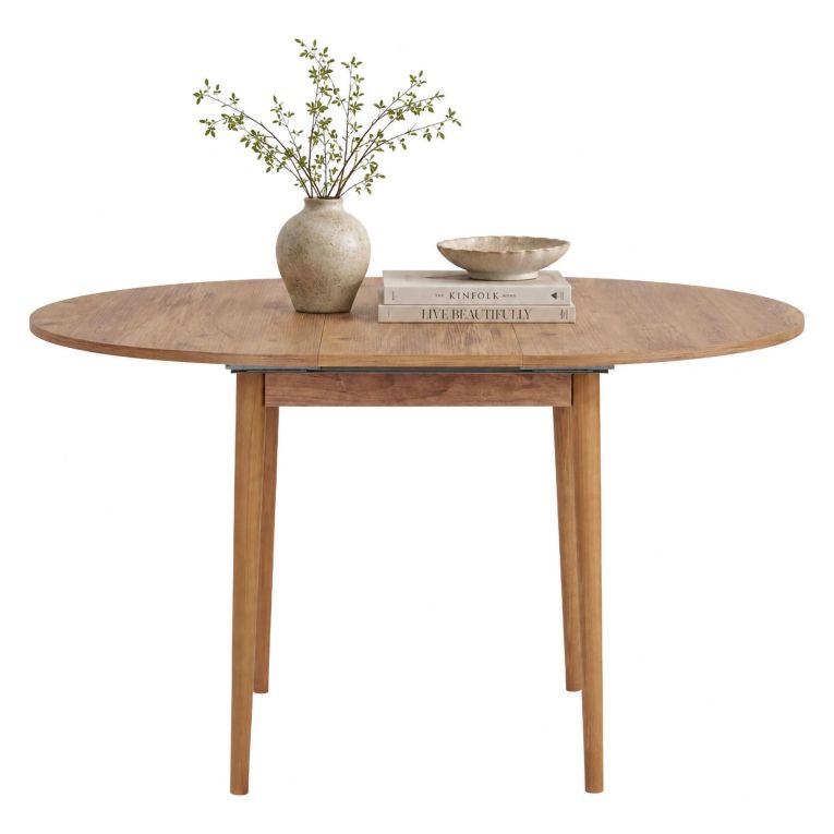 Tavolo Allungabile Marrone Rovere Nodi 6 Posti Allungabile 100x100x75h cm, Meccanismo Estensione Allunga Centrale - Bee