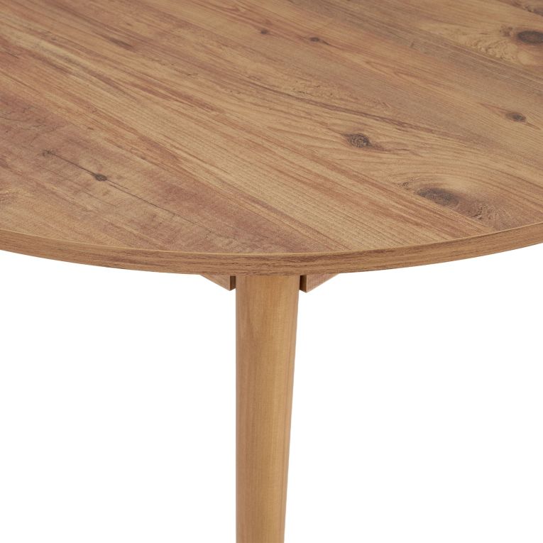 Tavolo Allungabile Marrone Rovere Nodi 6 Posti Allungabile 100x100x75h cm, Meccanismo Estensione Allunga Centrale - Bee