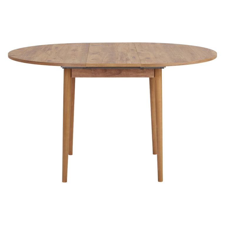 Tavolo Allungabile Marrone Rovere Nodi 6 Posti Allungabile 100x100x75h cm, Meccanismo Estensione Allunga Centrale - Bee