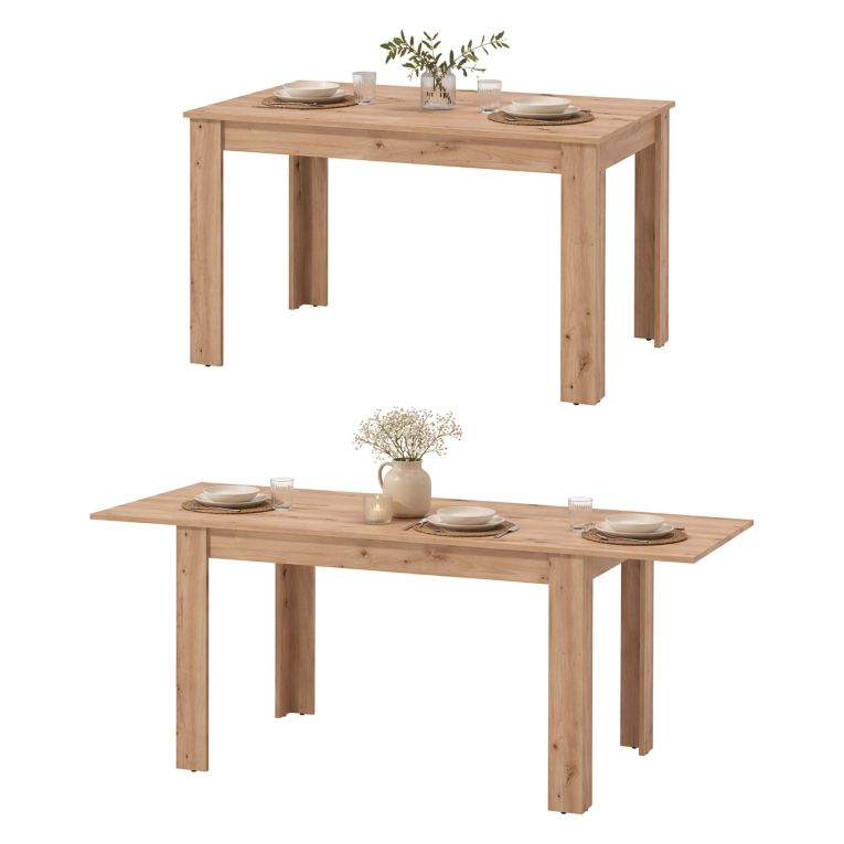 Tavolo Allungabile Marrone Rovere Nodi 8 Posti Allungabile 120x80x76h cm - Marudo