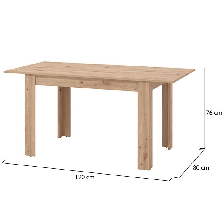 Tavolo Allungabile Marrone Rovere Nodi 8 Posti Allungabile 120x80x76h cm - Marudo