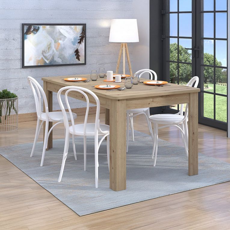 Tavolo Allungabile Marrone Rovere Nodi 8 Posti Allungabile 160x90.5x76.5h cm, - Colosimi