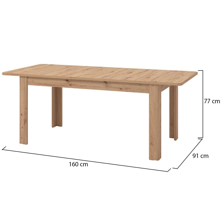 Tavolo Allungabile Marrone Rovere Nodi 8 Posti Allungabile 160x90.5x76.5h cm, - Colosimi