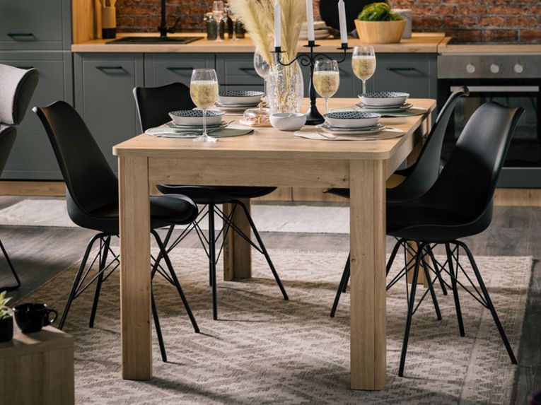 Tavolo Allungabile Marrone Rovere Nodi 8 Posti Allungabile 160x90.5x76.5h cm, - Colosimi