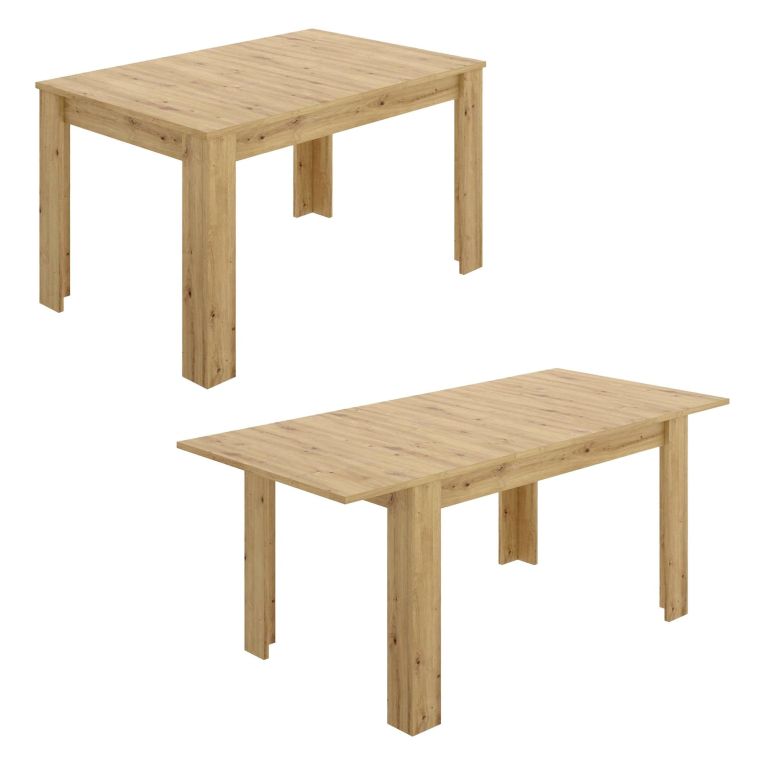 Tavolo Allungabile Marrone Rovere Nodi 8 Posti Allungabile 190x90x77h cm, Meccanismo Estensione Allunga Centrale - Dencio