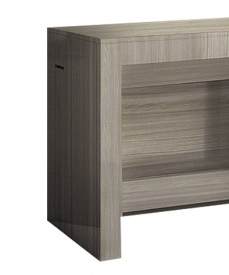 Tavolo allungabile Martino, Consolle allungabile fino a 12 posti, Tavolo con portallunghe, 100% Made in Italy, cm 51-300x90h77, Olmo perla
