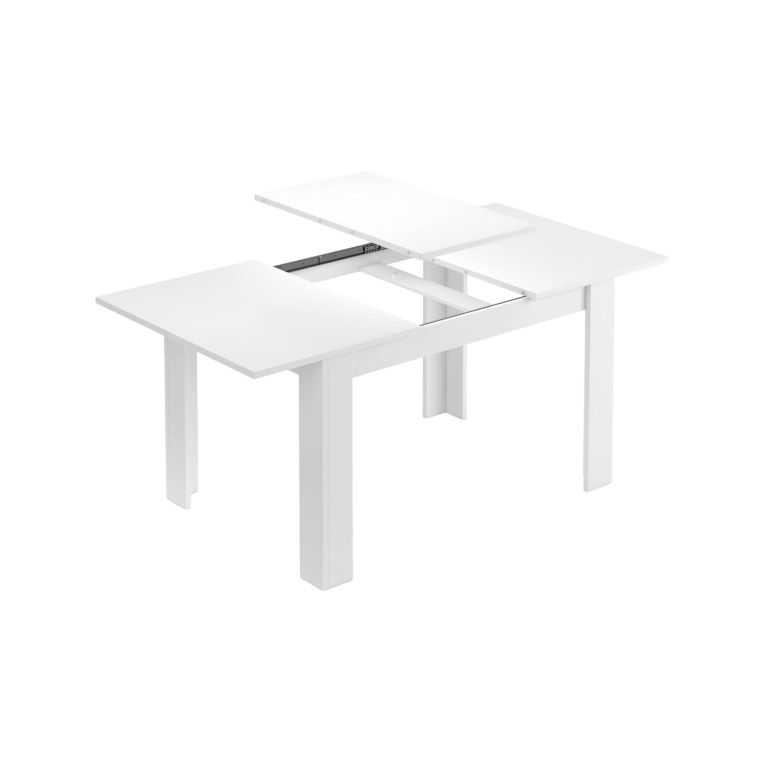Tavolo allungabile Midland, Consolle estensibile per sala da pranzo, Tavolo apribile da cucina con prolunga, 140-190x90h78 cm, Bianco