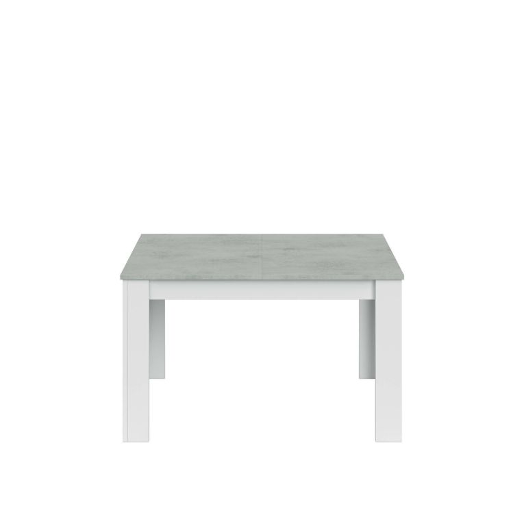 Tavolo allungabile Midland, Consolle estensibile per sala da pranzo, Tavolo apribile da cucina con prolunga, 140-190x90h78 cm, Cemento e Bianco