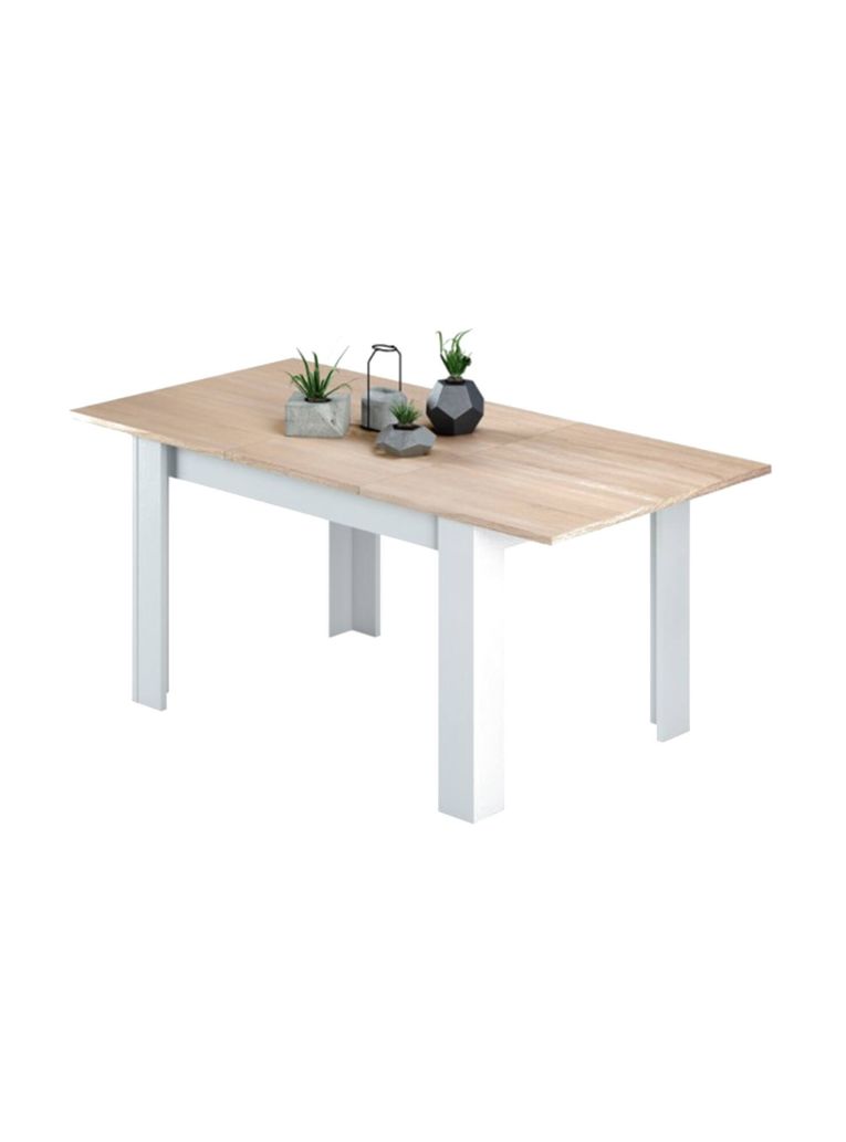 Tavolo allungabile Midland, Consolle estensibile per sala da pranzo, Tavolo apribile da cucina con prolunga, 140-190x90h78 cm, Rovere e Bianco