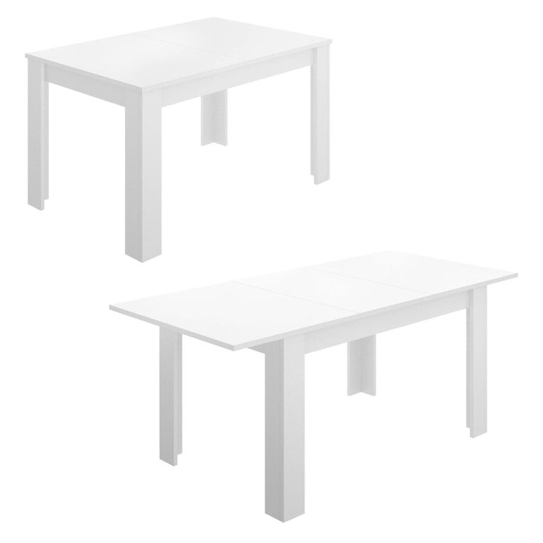 Tavolo allungabile moderno 6-8 posti 140-190x90cm bianco lucido - Dencio
