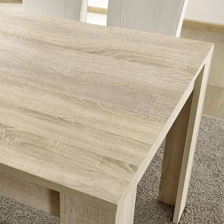 Tavolo allungabile Monticolo, Consolle con allunghe, Tavolo da pranzo multiuso, Ripiano estensibile da cucina, Made in Italy, 137x90 h79 cm, Rovere