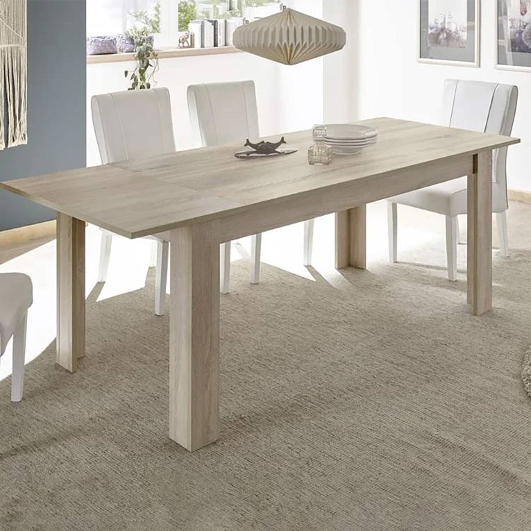 Tavolo allungabile Monticolo, Consolle con allunghe, Tavolo da pranzo multiuso, Ripiano estensibile da cucina, Made in Italy, 137x90 h79 cm, Rovere