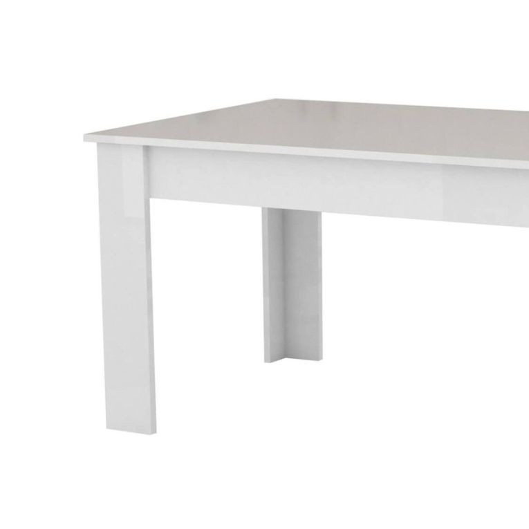 Tavolo allungabile Nanni, Consolle allungabile fino a 10 posti, Consolle estensibile 100% Made in Italy, cm 140-190x90h75, Bianco lucido