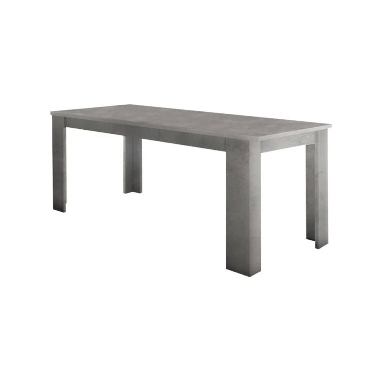 Tavolo allungabile Nanni, Consolle allungabile fino a 10 posti, Consolle estensibile 100% Made in Italy, cm 140-190x90h75, Cemento