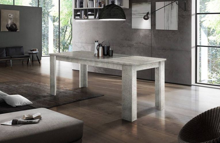 Tavolo allungabile Nanni, Consolle allungabile fino a 10 posti, Consolle estensibile 100% Made in Italy, cm 140-190x90h75, Marmo grigio