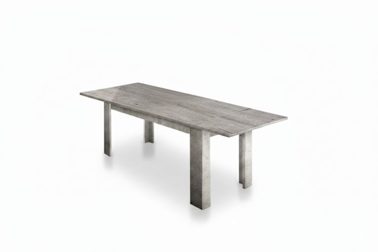 Tavolo allungabile Nanni, Consolle allungabile fino a 10 posti, Consolle estensibile 100% Made in Italy, cm 140-190x90h75, Marmo grigio