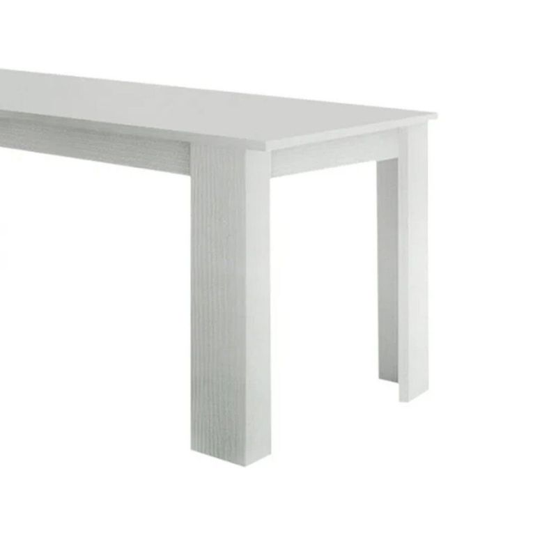 Tavolo allungabile Natan, Consolle allungabile fino a 12 posti, Consolle estensibile 100% Made in Italy, cm 160-210x90h75, Bianco lucido Larice