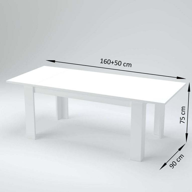 Tavolo allungabile Natan, Consolle allungabile fino a 12 posti, Consolle estensibile 100% Made in Italy, cm 160-210x90h75, Cemento