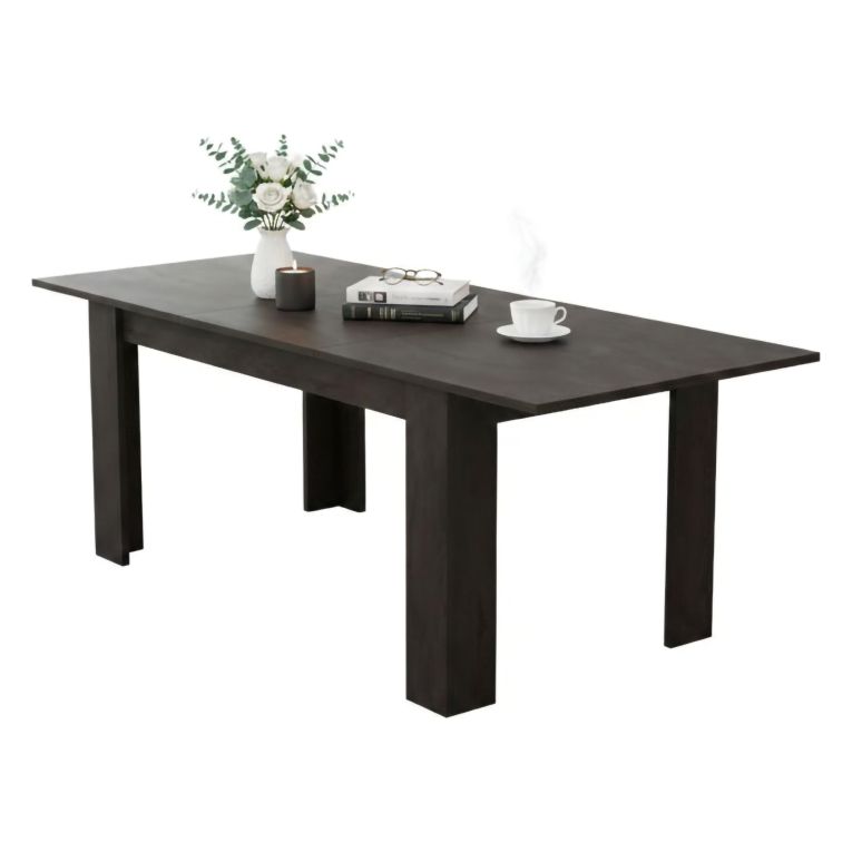 Tavolo Allungabile Nero Antracite Allungabile Meccanismo Estensione Allunga Centrale 200x90x75h cm, Lunghezza Massima 200 cm - Marene