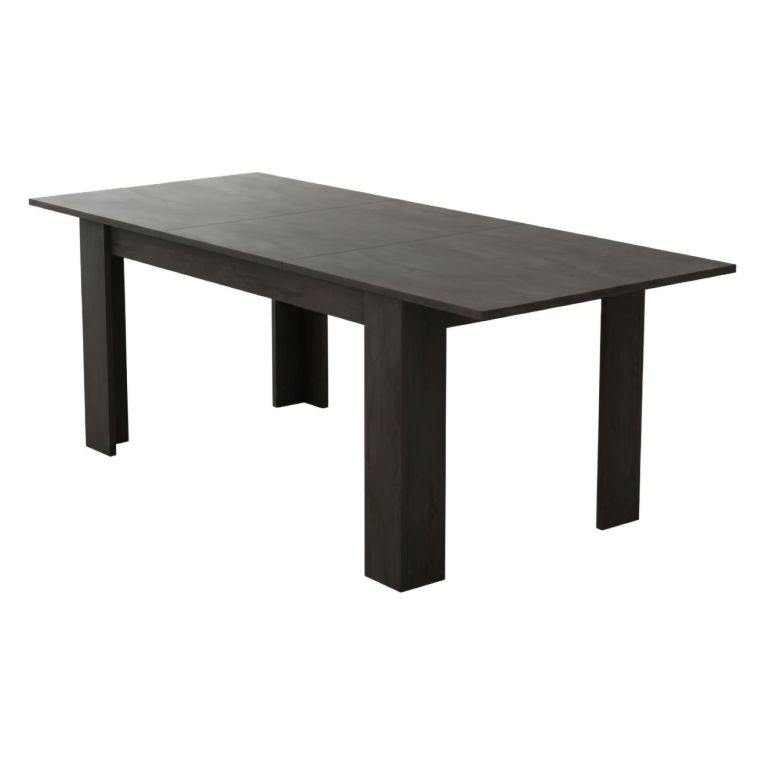 Tavolo Allungabile Nero Antracite Allungabile Meccanismo Estensione Allunga Centrale 200x90x75h cm, Lunghezza Massima 200 cm - Marene