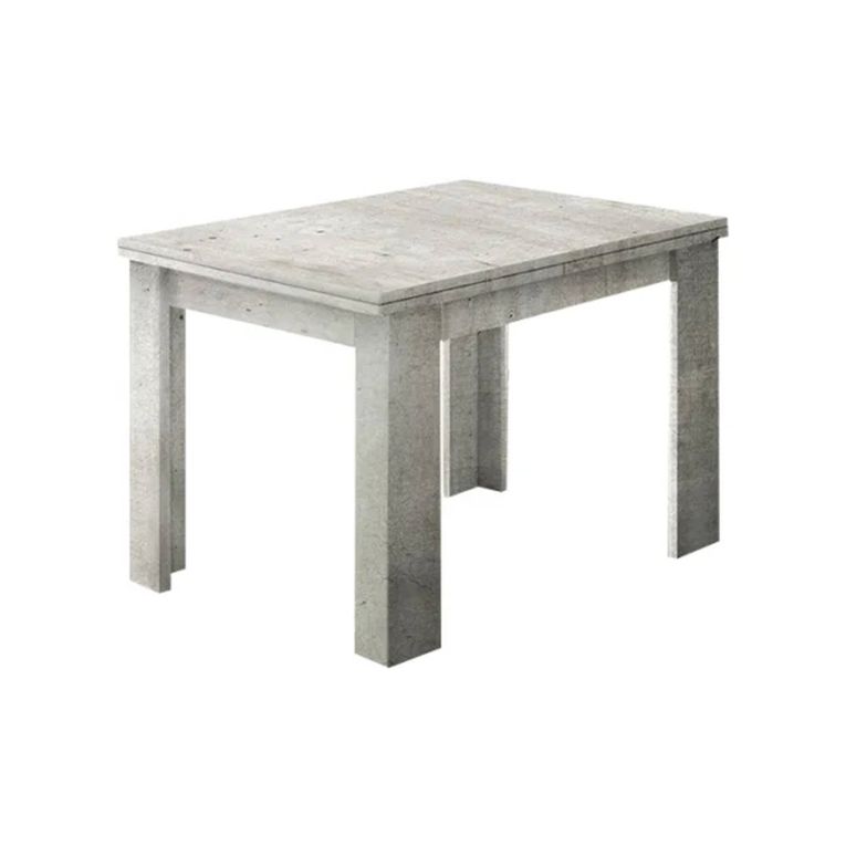Tavolo allungabile Otto, Consolle ausiliare da cucina, Tavolo allungabile, 100% Made in Italy, cm 90x90h75, Cemento