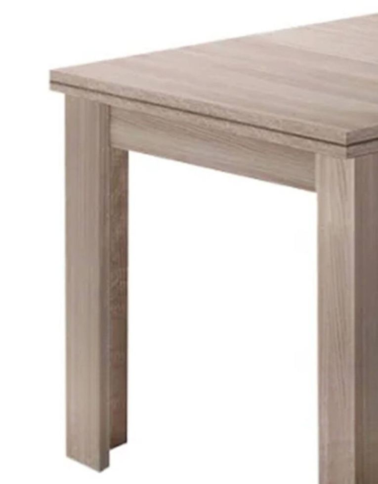 Tavolo allungabile Otto, Consolle ausiliare da cucina, Tavolo allungabile, 100% Made in Italy, cm 90x90h75, Olmo perla