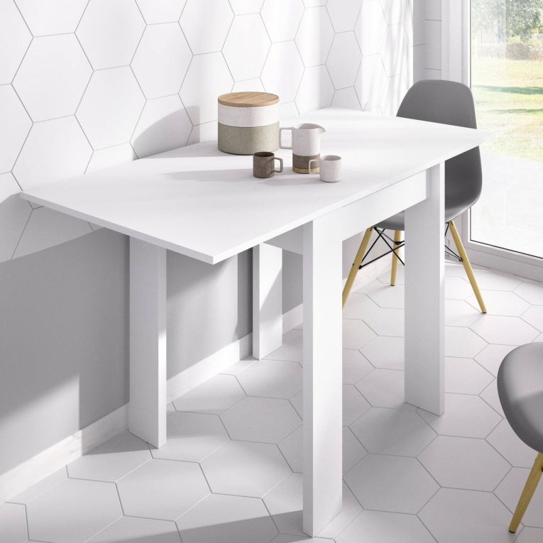 Tavolo allungabile piccolo 4-6 posti 79-134x67cm bianco - Alamaro